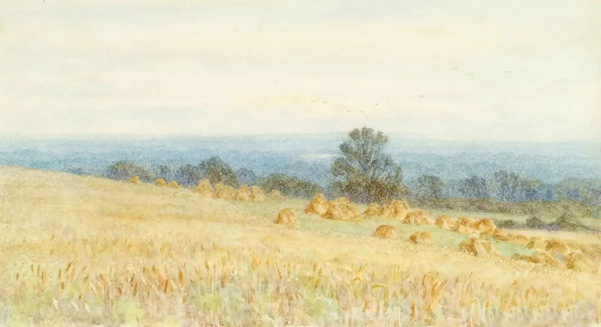 Soft countryside landscape painting