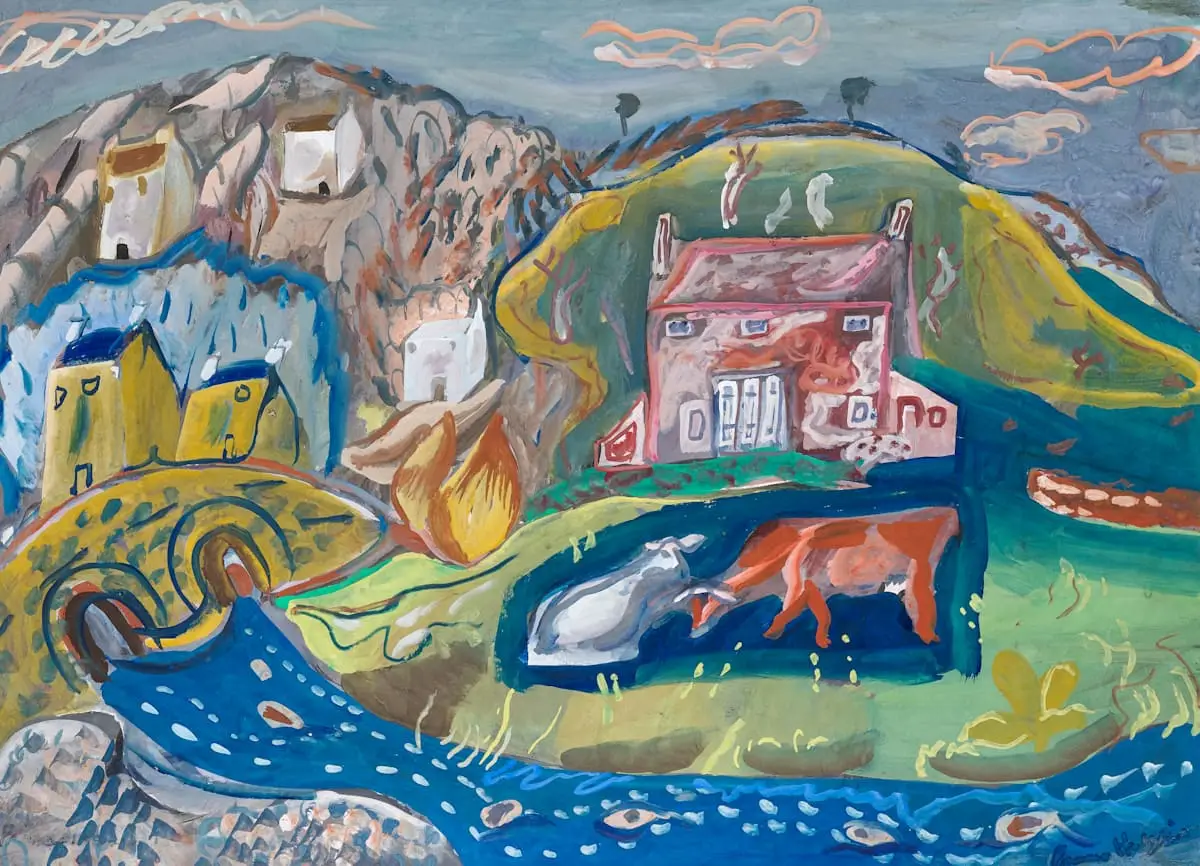 Colourful modern landscape artwork
